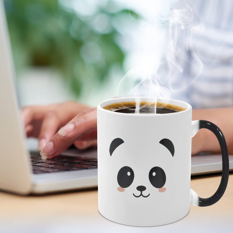 Caliamary Heat Changing Mug, Funny Panda Color Changing Ceramic Coffee Mug,11 oz Heat Sensitive Magic Cup Xmas Gift for Mom Sisters Girlfriends Friends, Cute Birthday Christmas Gift for Women Men Kids - Image 4